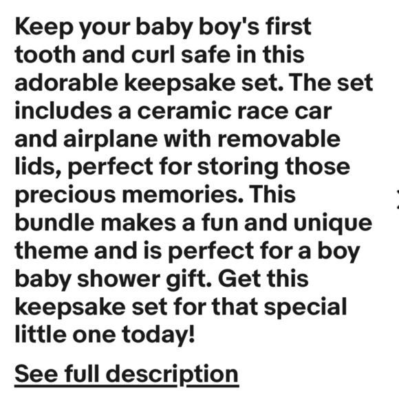 Baby Boy First Tooth Curl Keepsake Set Race Car plane - Picture 2 of 9